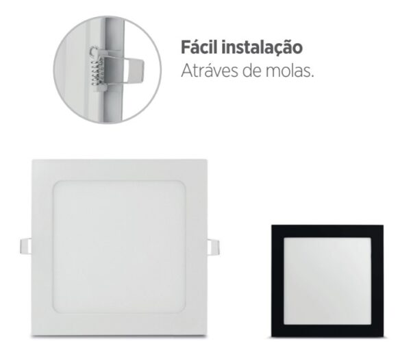 LUMINÁRIA QUADRADA EMBUTIR 6W 120x120mm