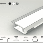 Perfil de embutir Evoque branco (24x7mm) - 1 m